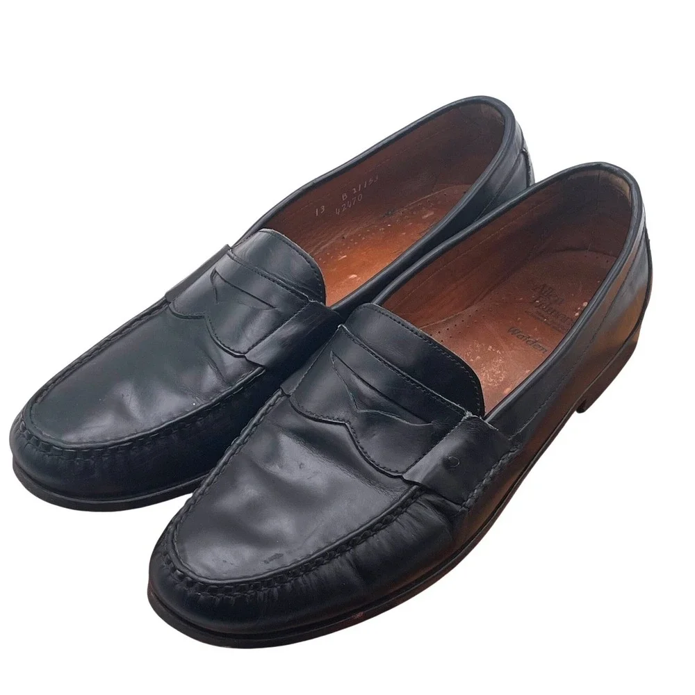 Allen Edmonds Walden Black Leather Penny Loafers Mens 13 B Made in USA 42470